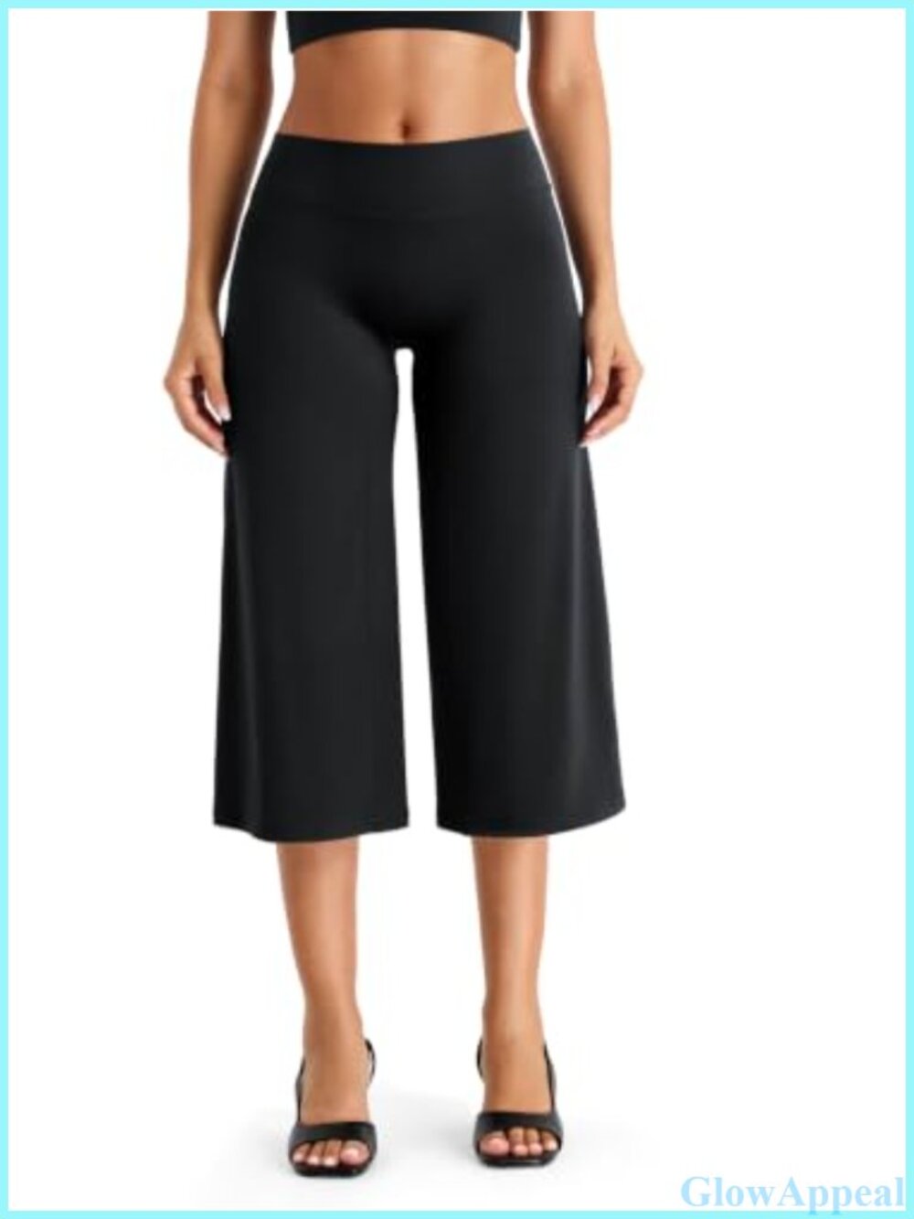 Low Rise Straight Leg Yoga Capri Pants No Front Seam V-Back